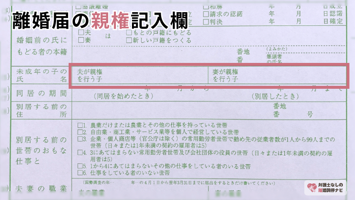 離婚届の親権記入欄